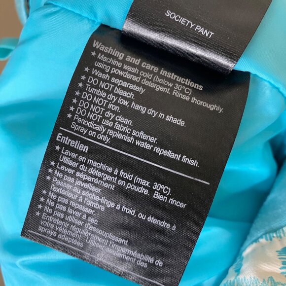 Burton DryRide Blue White Print Snowboard Ski Pants Waterproof Size Large - Picture 11 of 11